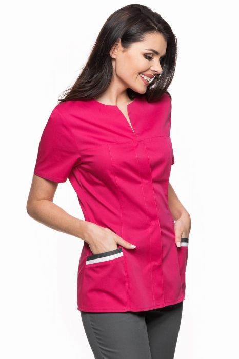 Żakiet medyczny Emilia – damski fason z krytymi napami, widok z przodu