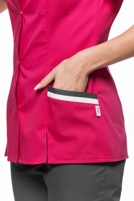 Żakiet medyczny Emilia – kieszenie z dwukolorową plisą, model damski