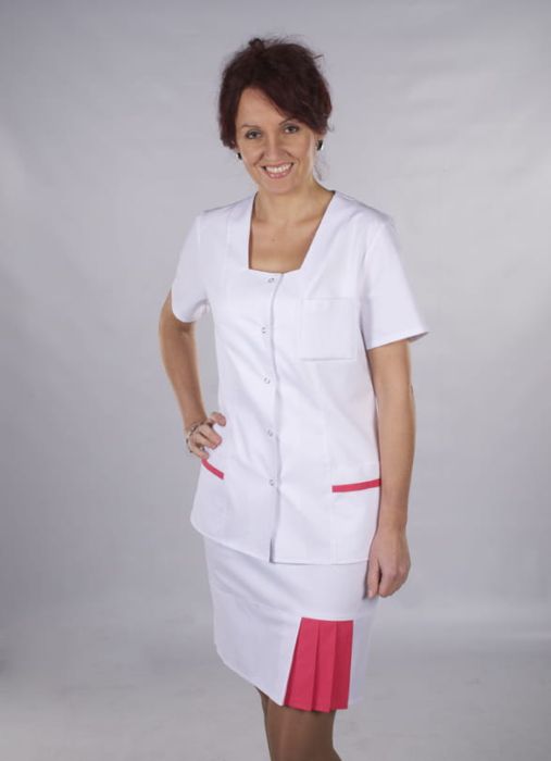 Spódnica medyczna damska 06 – stylizacja z bluzą lub tuniką medyczną