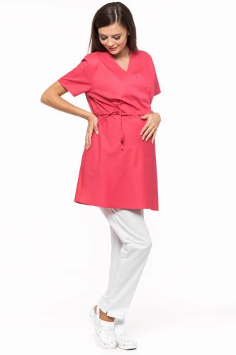 Nowoczesna sukienka medyczna ciążowa Melania, wygodna odzież robocza dla lekarki w ciąży.