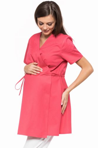 Nowoczesna sukienka medyczna ciążowa Melania, wygodna odzież robocza dla lekarki w ciąży.