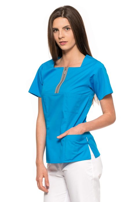 Bluza medyczna damska Ermina – trzy kieszenie na akcesoria do pracy