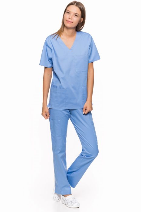 Odzież medyczna damska – bluza zabiegowa z praktycznymi kieszeniami