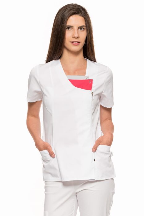 Elegancka odzież medyczna damska – żakiet Maria w kolorze białym