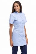 Tunika medyczna Kamila damska – długość 85 cm, pasek w talii, stójka
