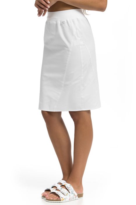 Biała spódnica medyczna damska 07 – klasyczny fason do pracy