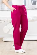 Różowe spodnie medyczne damskie z kieszenią na udzie